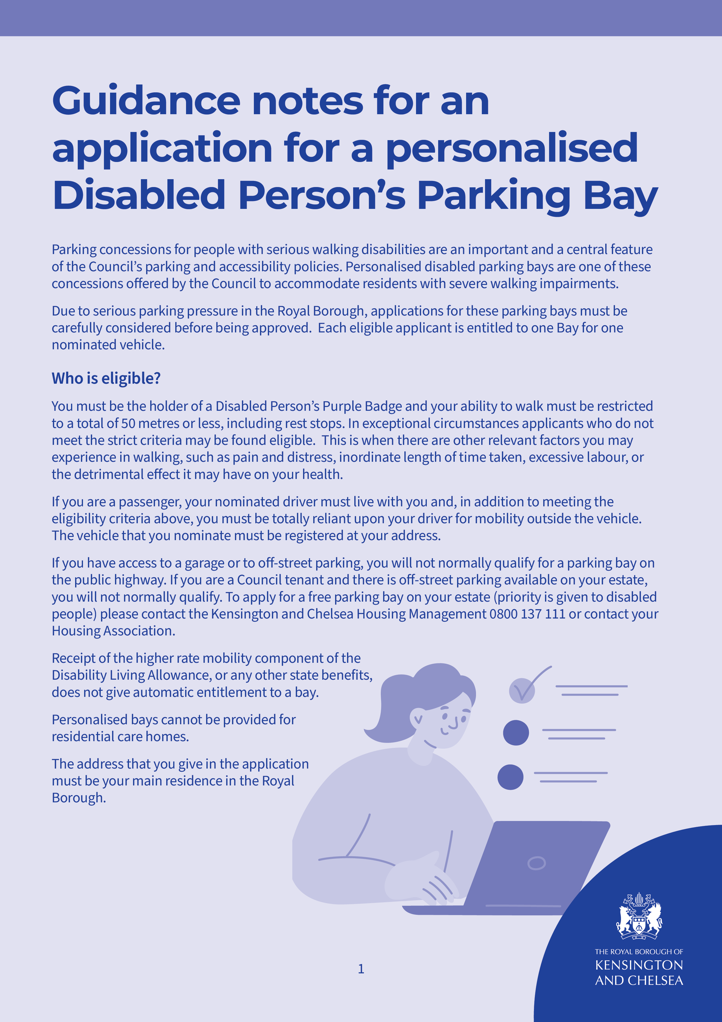 Guidance notes for Parking Bay application